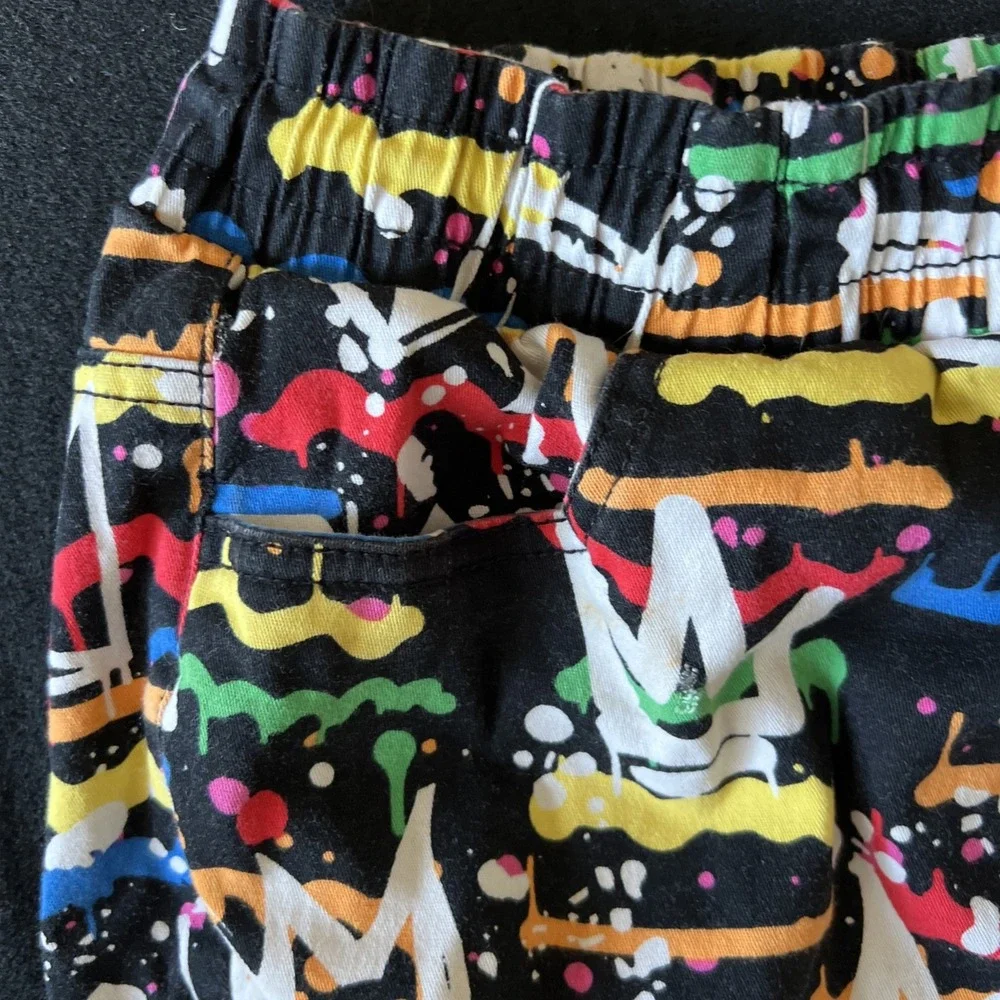 Fresh Prince of Bel-Air Shorts Mens L Stretch Twill Grafitti‎ 90s All Over Print